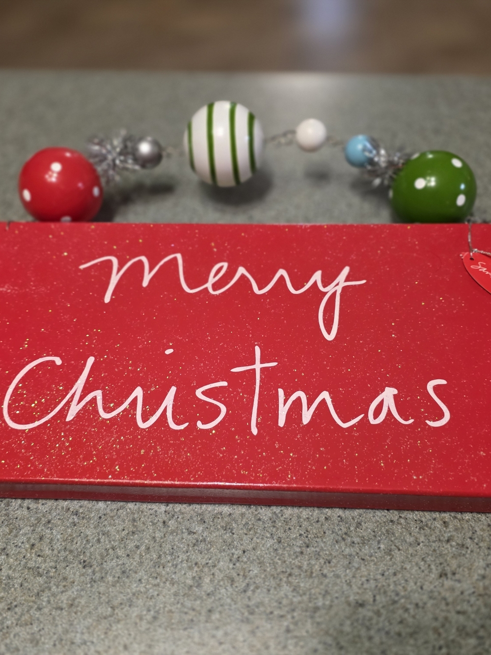 Merry Christmas Red Holiday Wall Sign